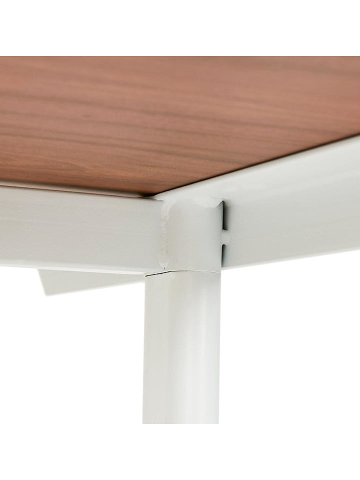 KADIMA DESIGN Schreibtisch 160x80 cm geräumig, Bürotisch mit T-Fuß Gestell in Braun-Weiß günstig kaufen onesize