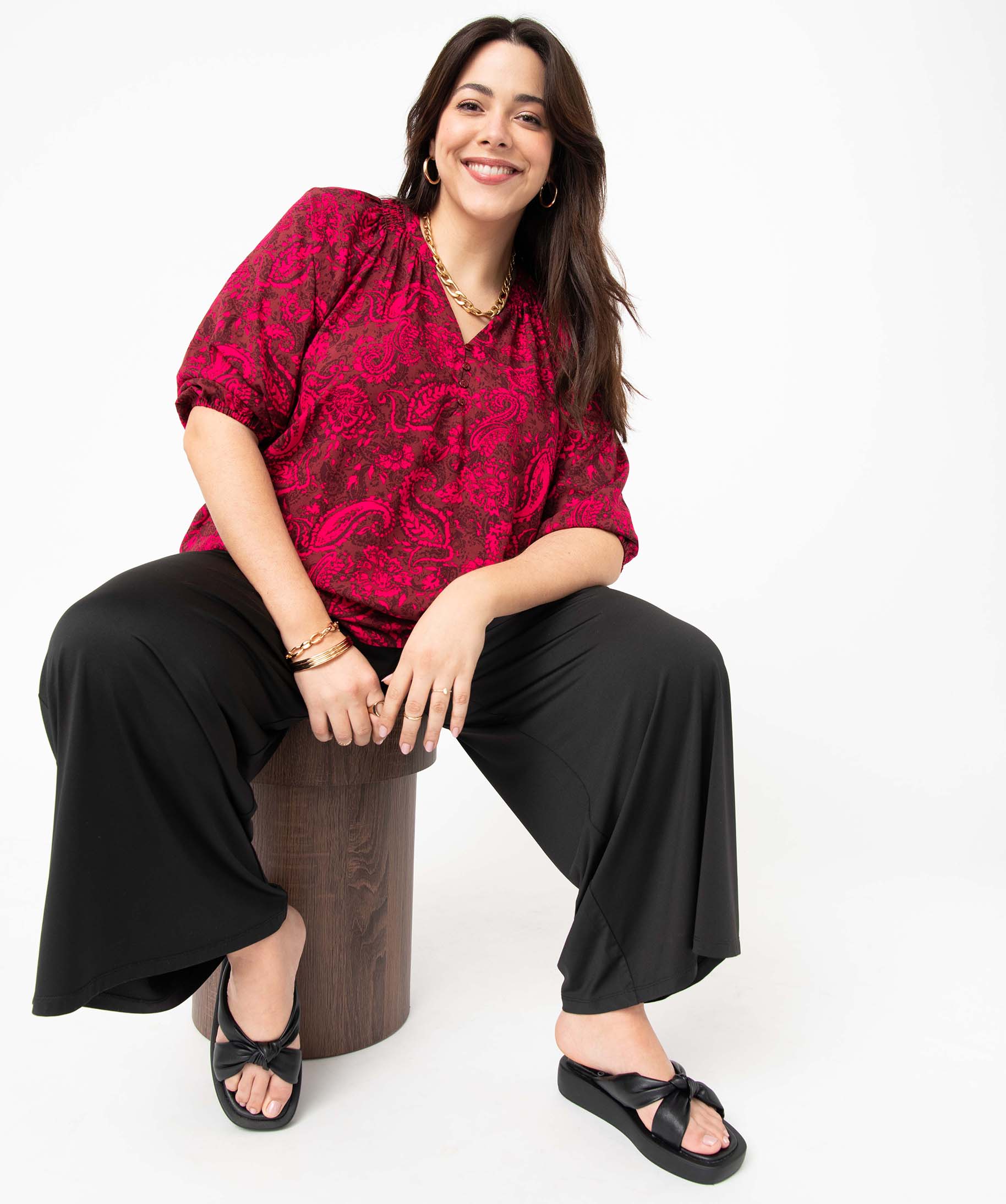 Pantalon femme grande taille ample et fluide divers | GEMO