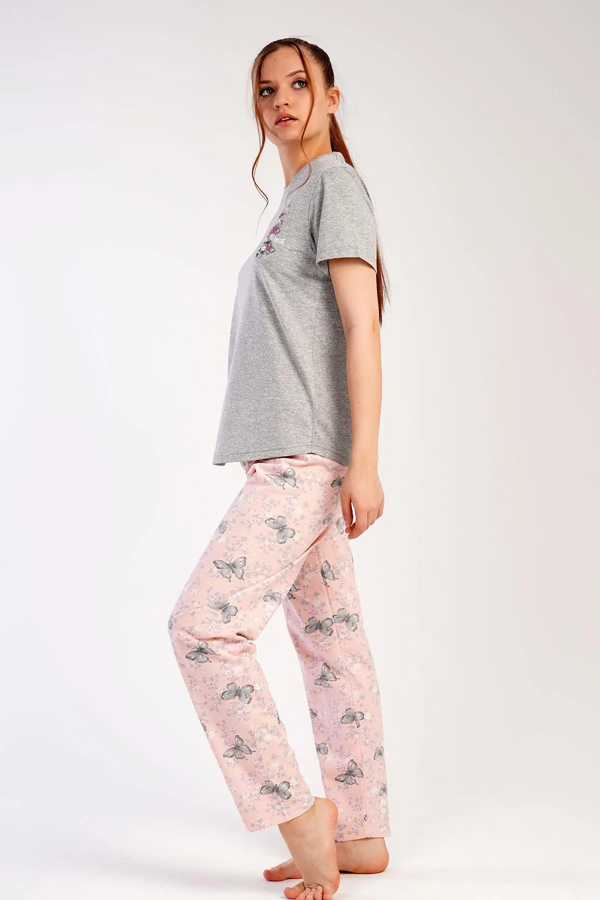 C&City  Kurzarm-Pyjama-Set Grau-441014
