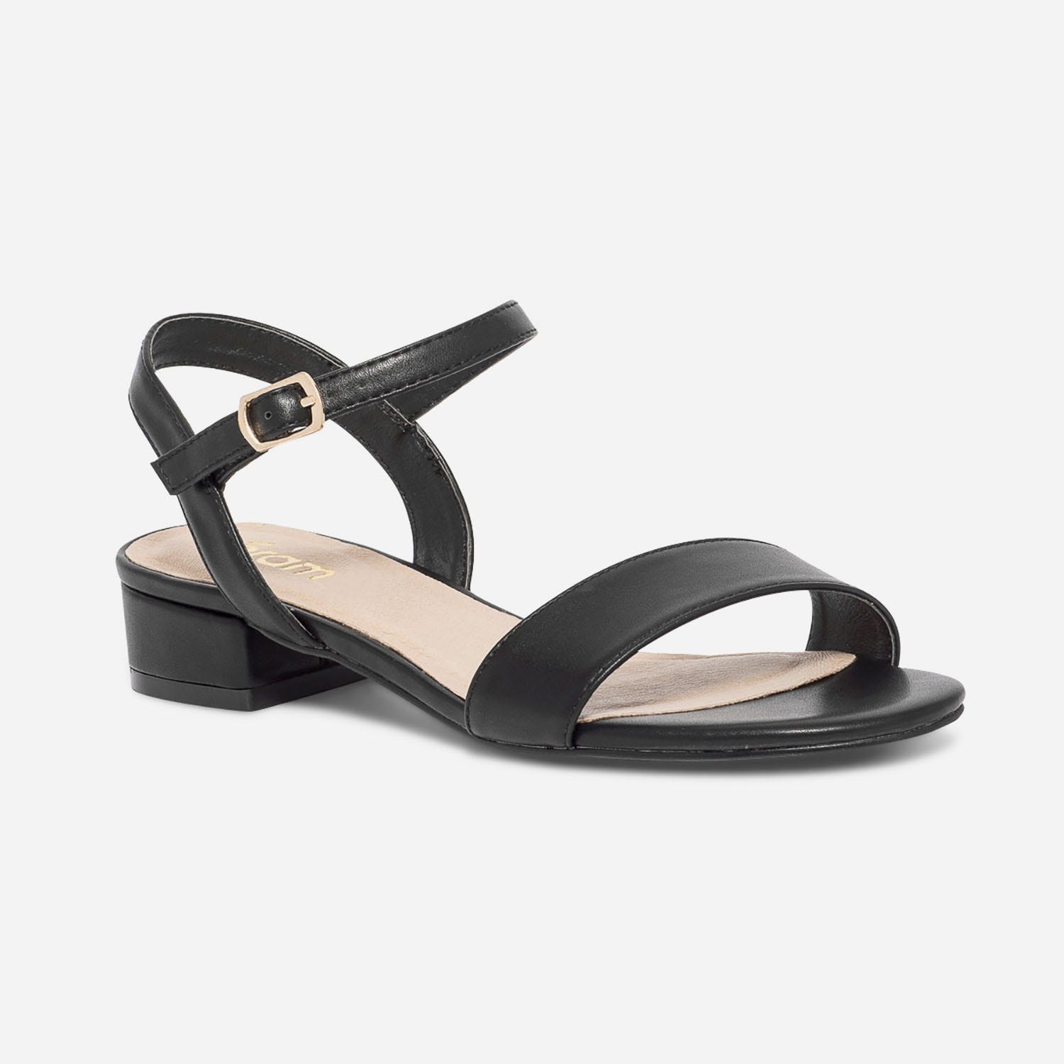 Sandale noire à petit talon