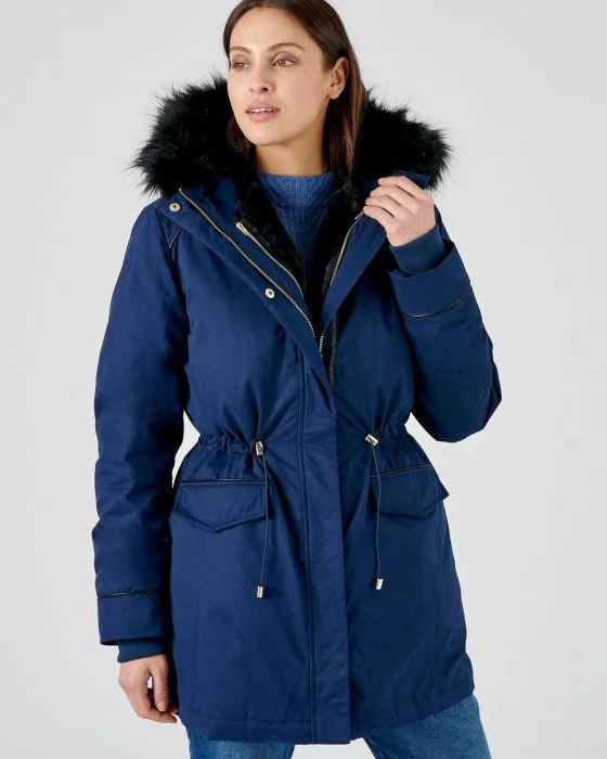 Parka 3 en 1 chaude doublée Thermolactyl + gilet imitation fourrure