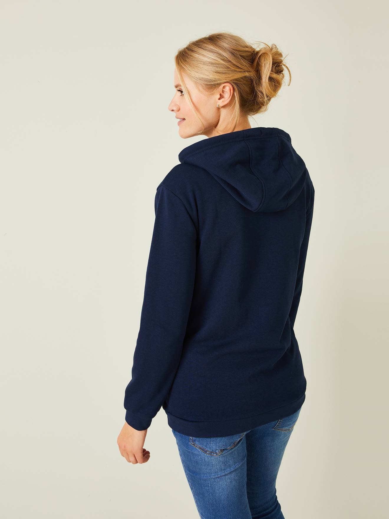 Vertbaudet 3-in-1-Kapuzensweatjacke, Tragejacke für Schwangerschaft & Stillzeit Oeko-Tex - nachtblau