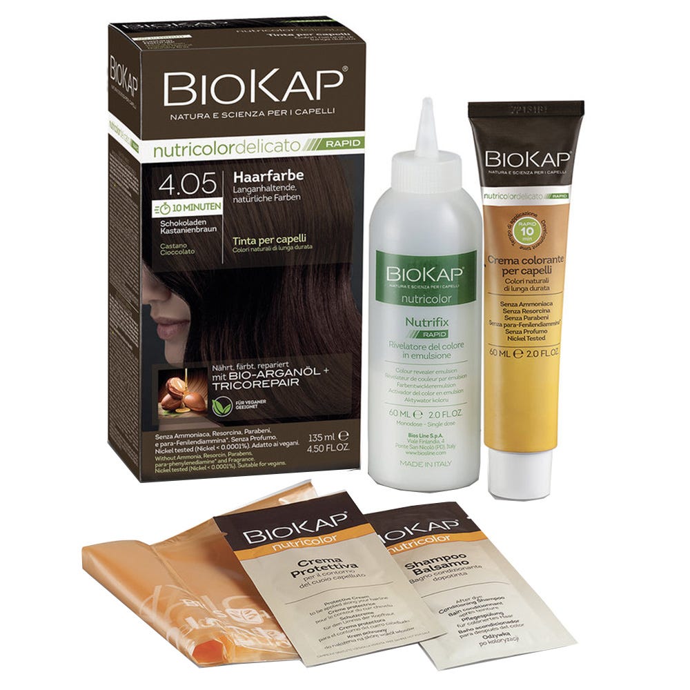 BIOKAP Haarfarbe Nutricolor Delicato Rapid Schokoladen Kastanienbraun 4.05 135 ml