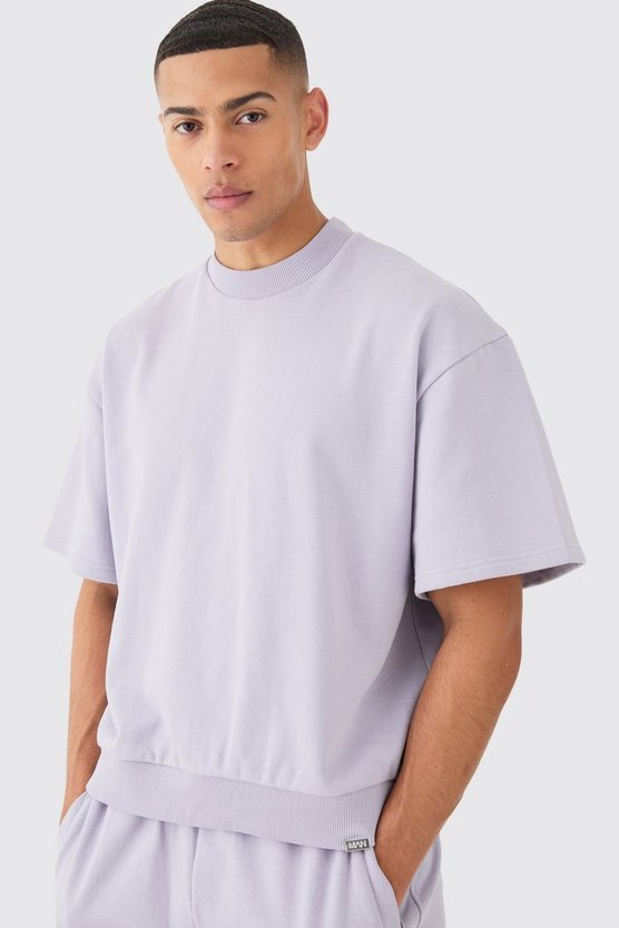Kurzärmliges kastiges Oversize Sweatshirt
