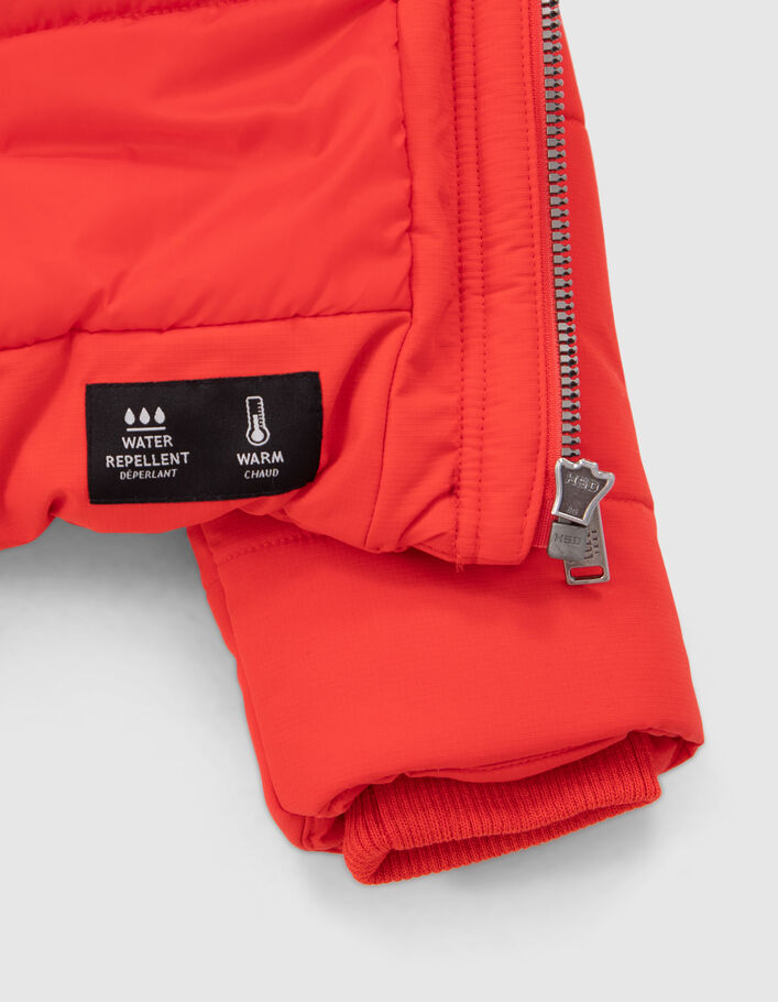 Doudoune rouge marquage ton sur ton garçon