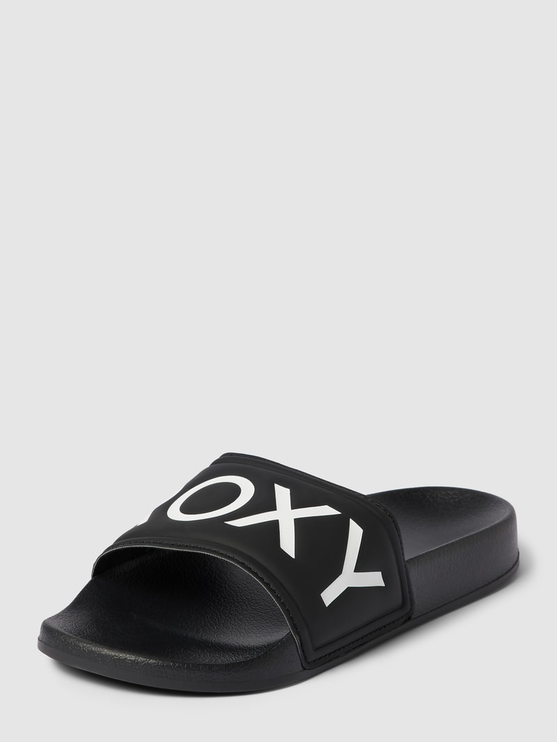 Slides mit Label-Detail Modell 'SLIPPY' in schwarz