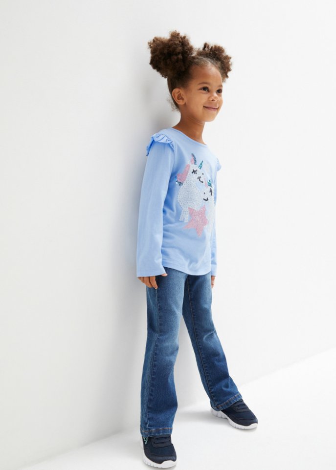 Mädchen Langarmshirt mit Pailletten