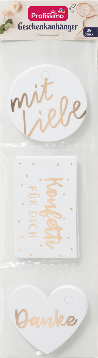 Geschenkanhänger veredelt, 24 St