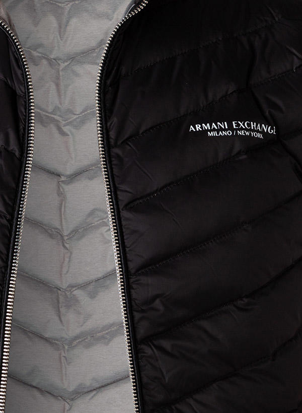 ARMANI EXCHANGE, Daunenweste, Mikrofaser, schwarz
