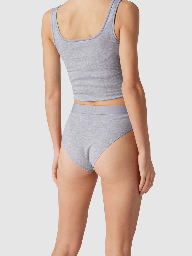 Slip mit Label-Patch in silber meliert