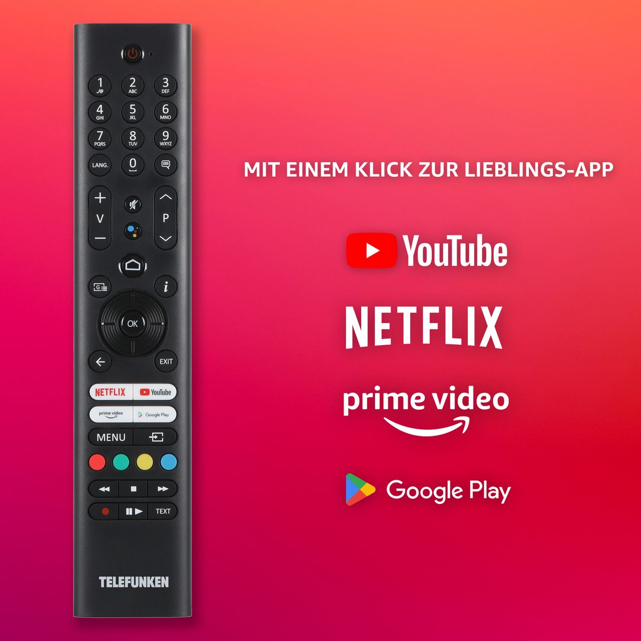 Telefunken QU43AN900M 43 Zoll QLED Fernseher / Android Smart TV (4K Ultra HD, HDR Dolby Vision)
