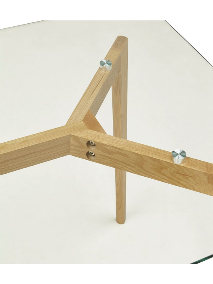 KADIMA DESIGN Glastisch Schreibtisch mit Holzbeinen | Moderner Designertisch günstig kaufen onesize