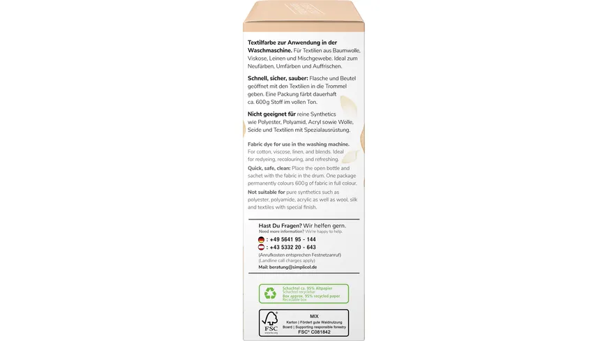 simplicol Textilfarbe Intensiv Peach Splash 150 ml