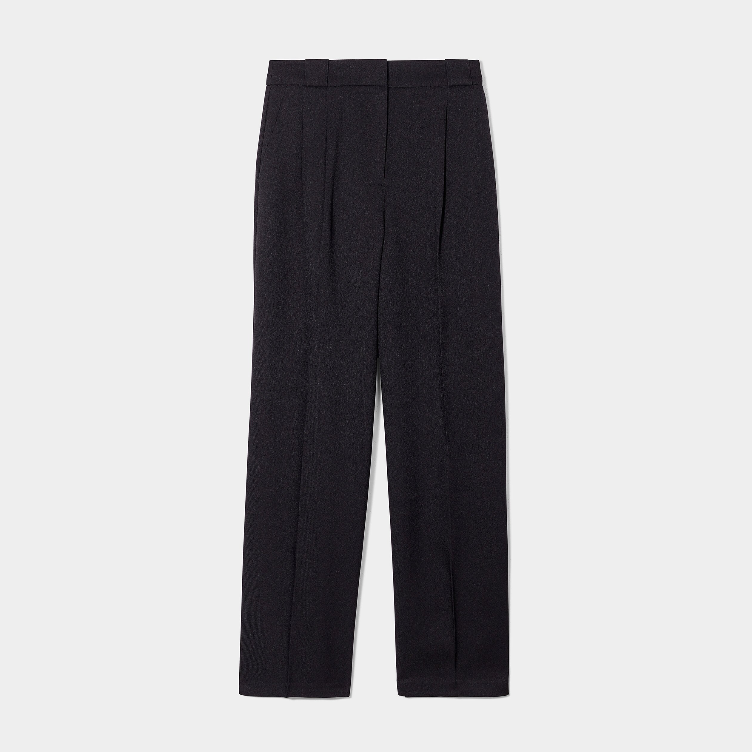 Pantalon cigarette avec pinces noir femme | La Halle
