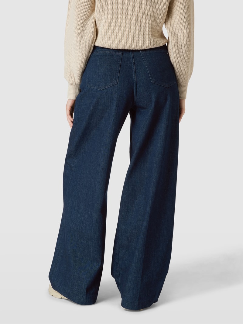 Wide Leg Jeans mit fixierten Bundfalten Modell 'NALA' in dunkelblau