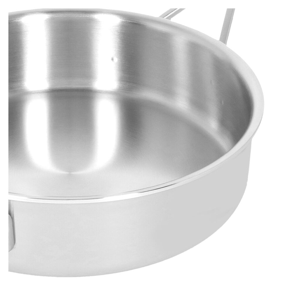 Stieltopf mit Deckel, niedrig 24 cm, 18/10 Edelstahl