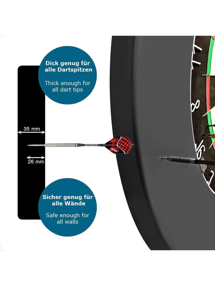COFI 1453 Dartscheibe Schutz Auffangring für 45 cm in Schwarz günstig kaufen onesize