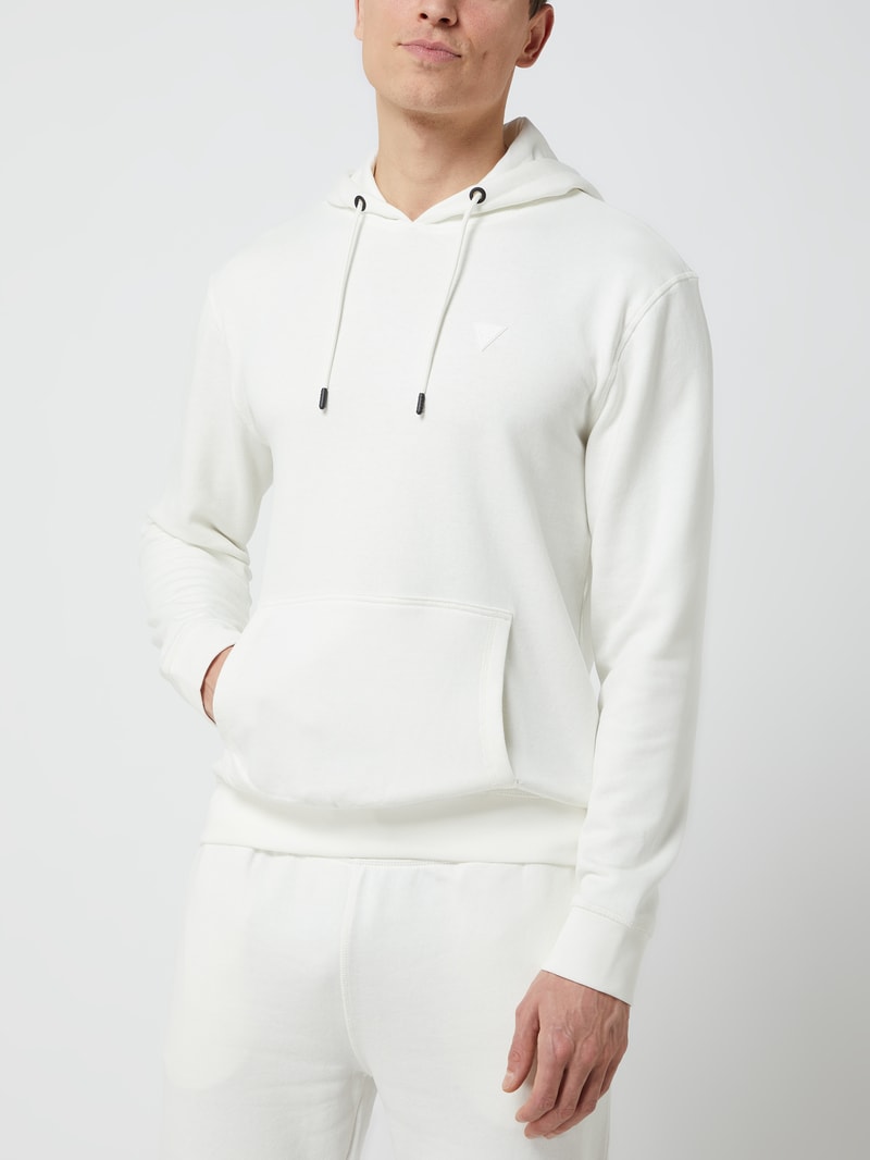 Hoodie mit Logo-Applikation in offwhite