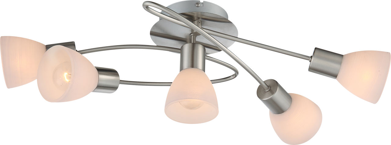 Globo Lighting - PANNA - Deckenleuchte Metall Nickel matt, 5x E14
