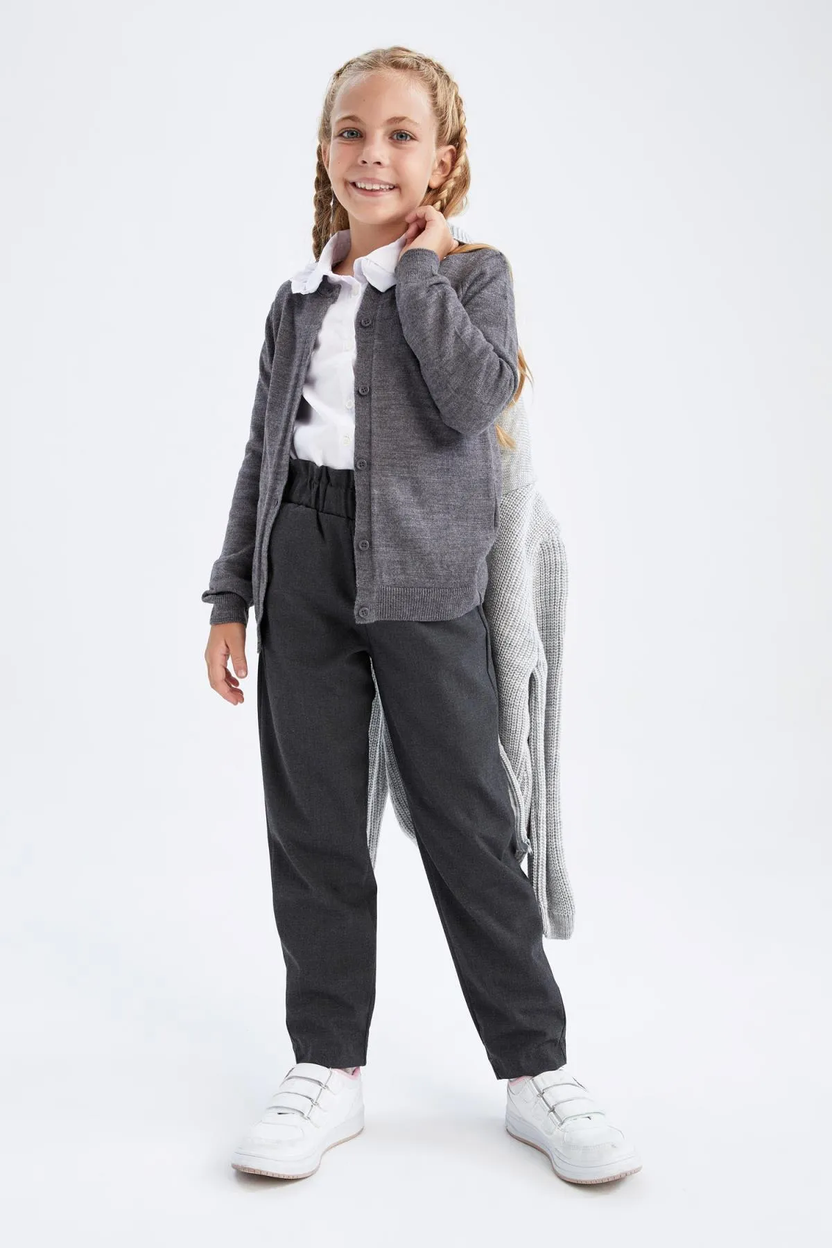 DeFacto  Mädchen-Strickjacke „Back to School“ mit Rundhalsausschnitt
