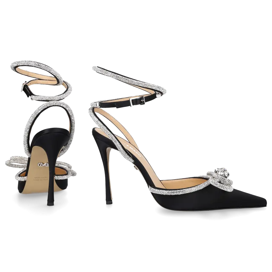 Mach & Mach - Pumps DOUBLE BOW Satin - schwarz