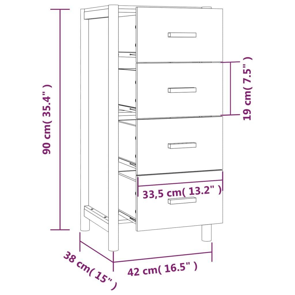 vidaXL Sideboard Highboard 42x38x90 cm Holzwerkstoff (1 St)