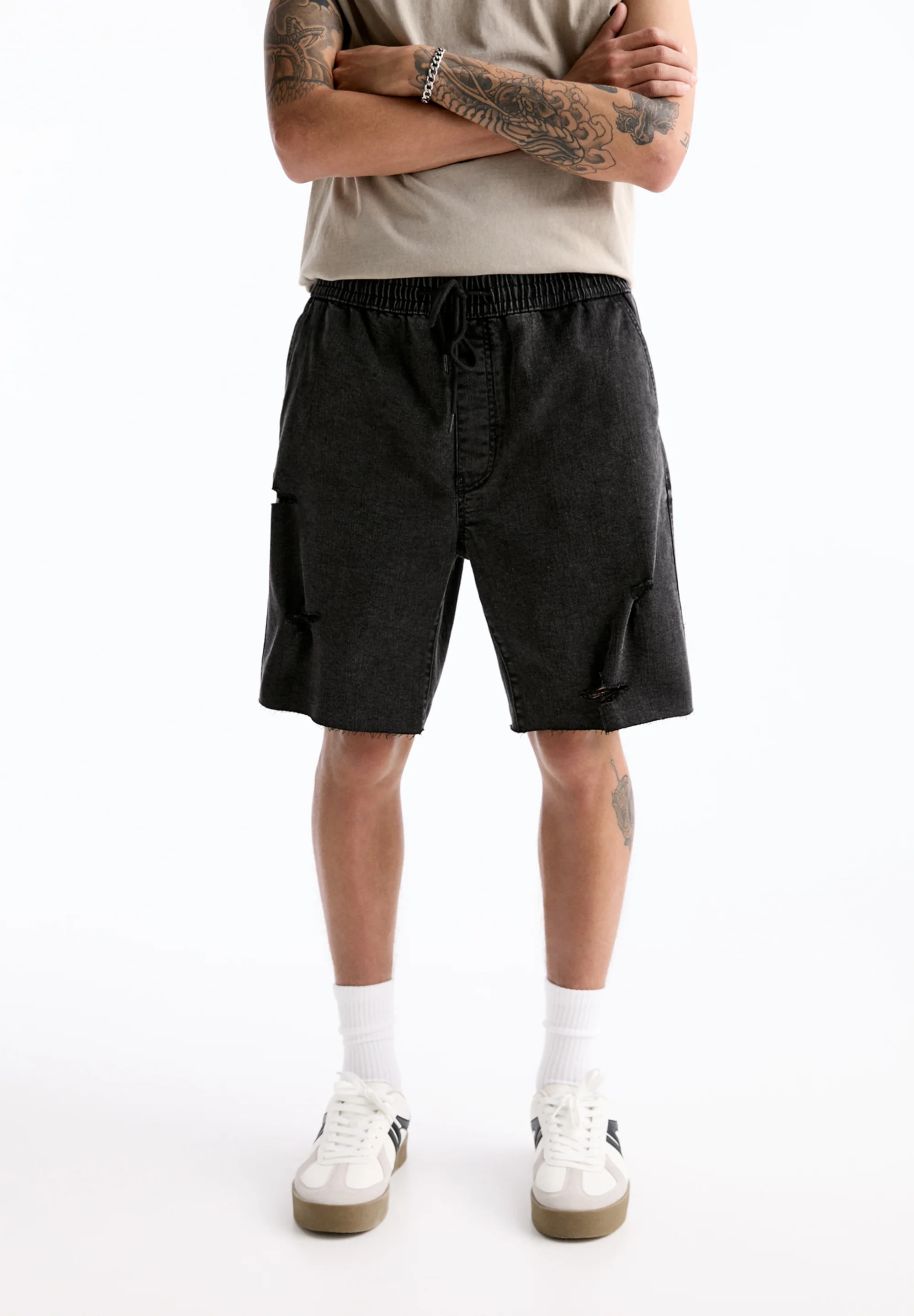 Bermudas rasgadas Pull&Bear - Shorts vaqueros