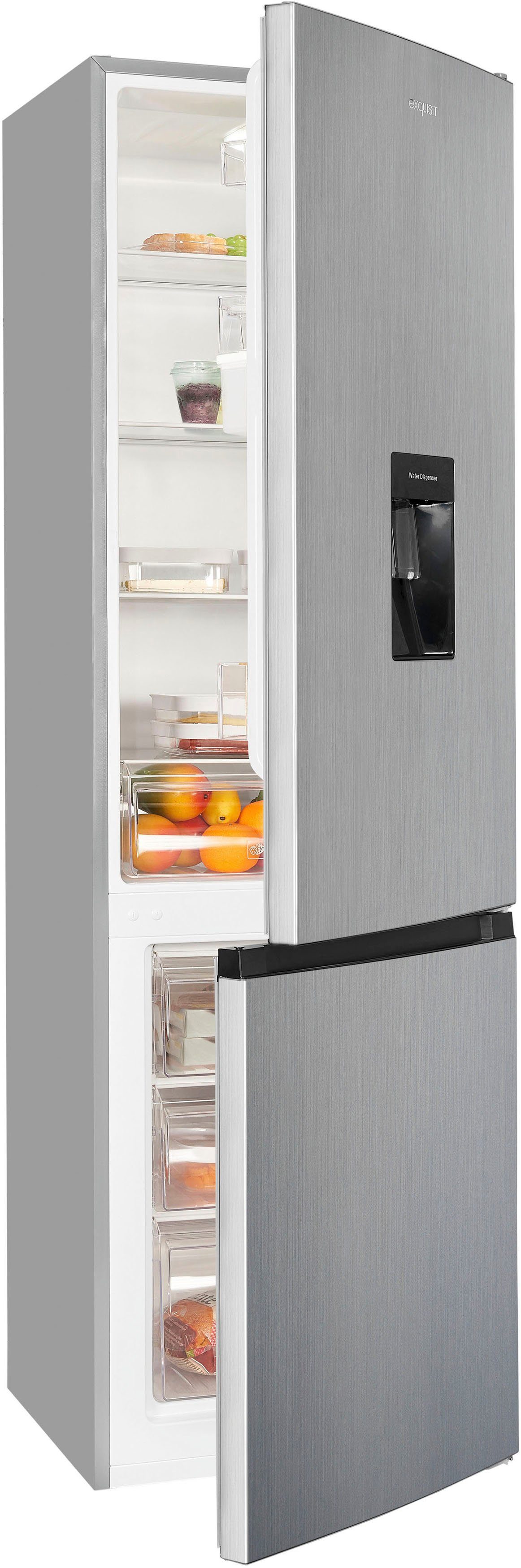 exquisit Kühl-/Gefrierkombination KGC265-70-WS-040D inoxlook, 179,5 cm hoch, 55 cm breit