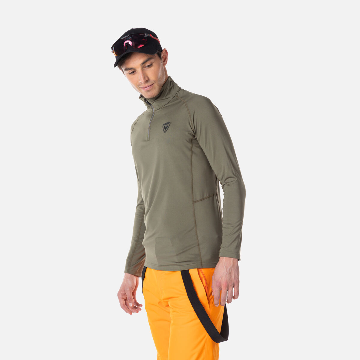 Herren-Baselayer-Oberteil mit halbem Reißverschluss