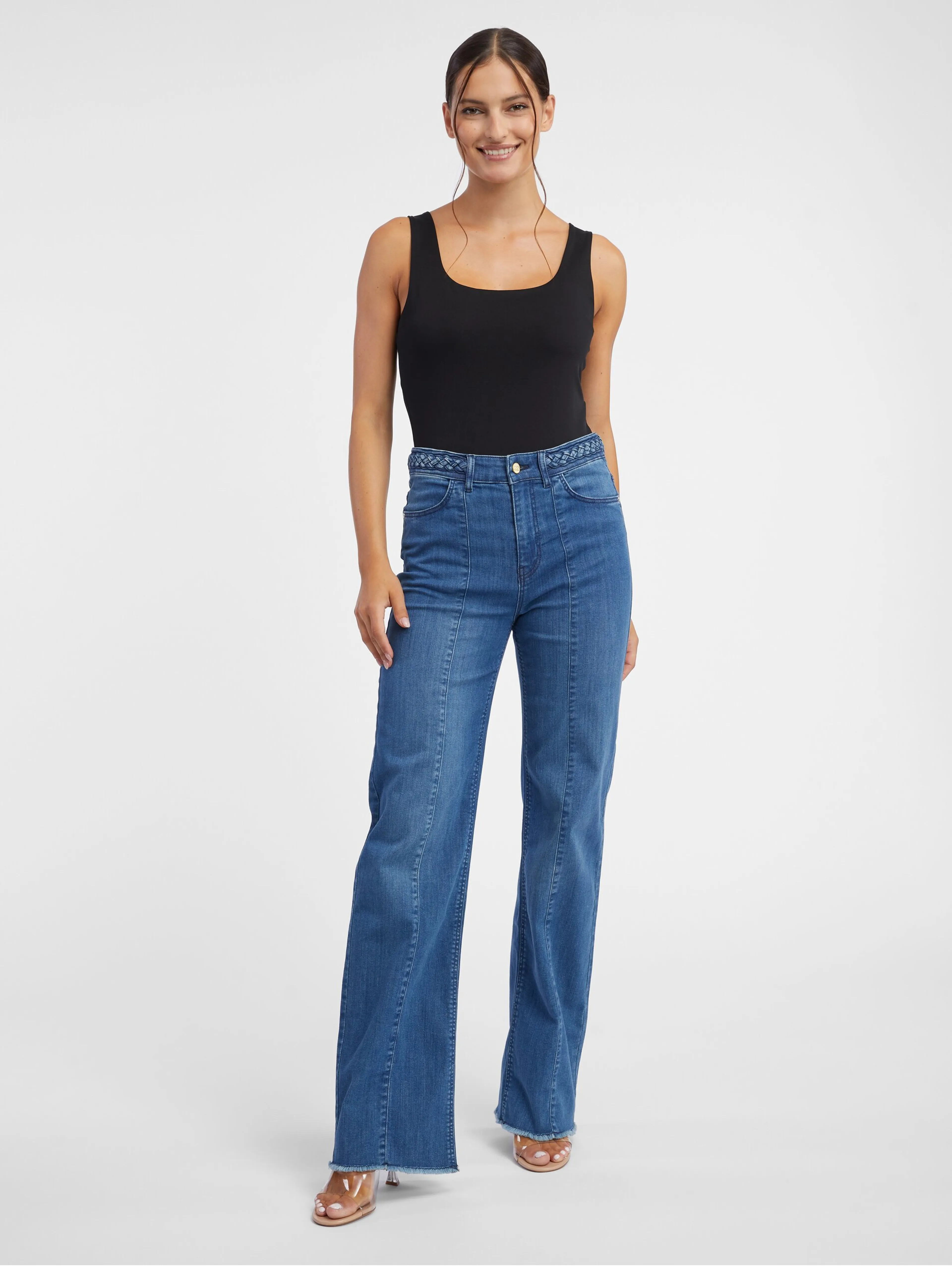 Blaue weite Damenjeans ORSAY