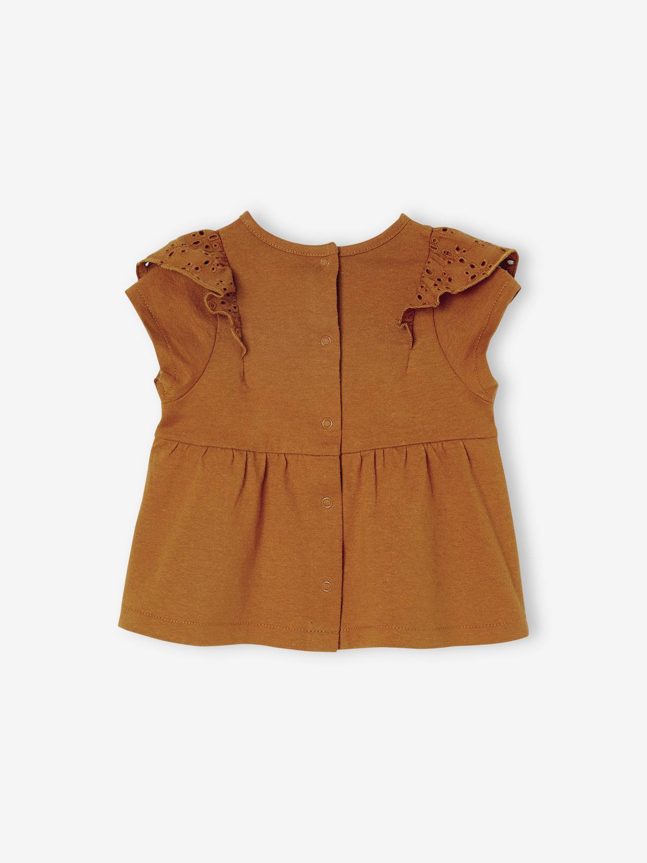 T-shirt bébé volant en broderie anglaise blanc