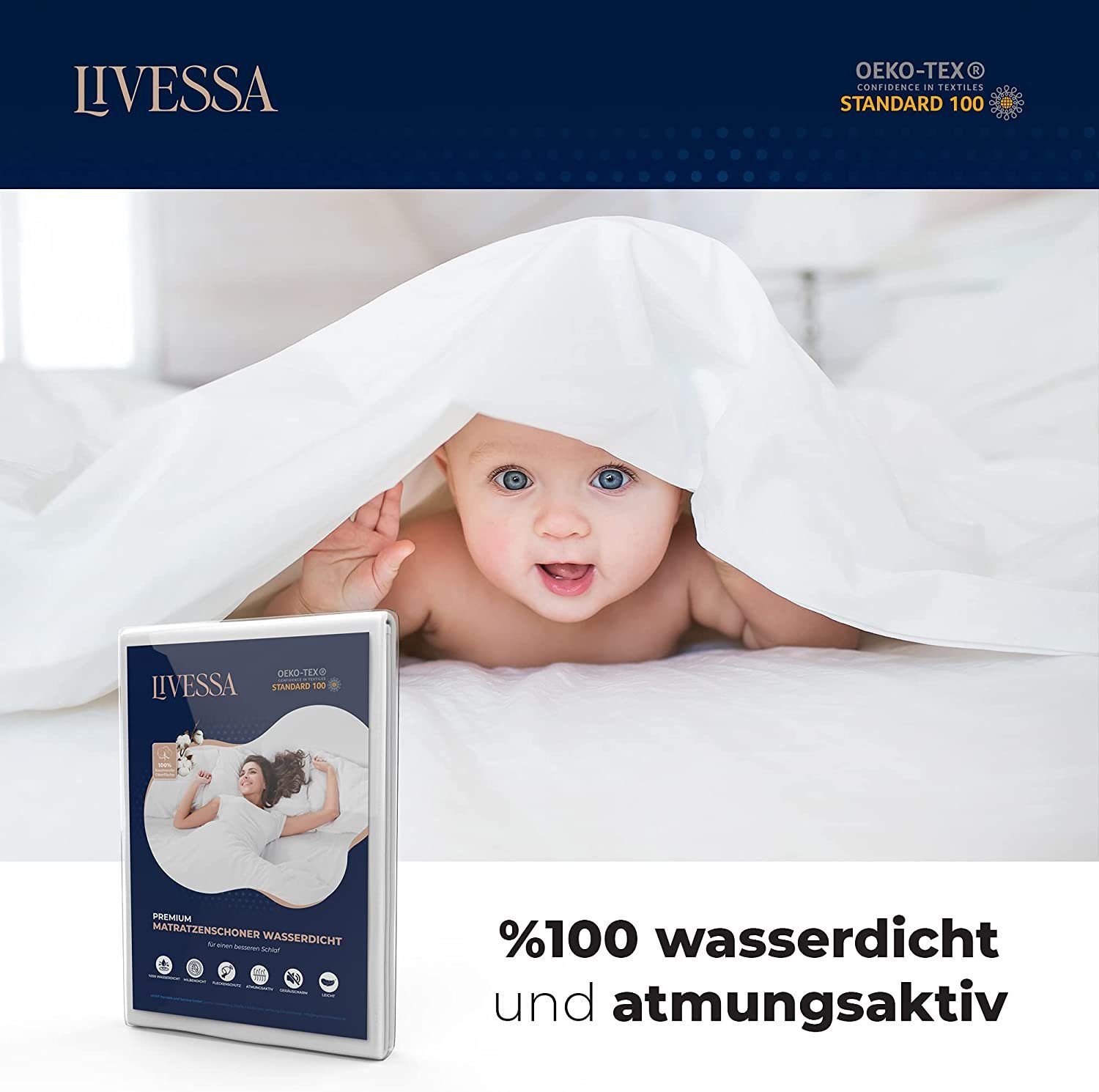 Matratzenschoner Matratzenschoner,Inkontinenzunterlage waschbar, Matratzenschutz livessa