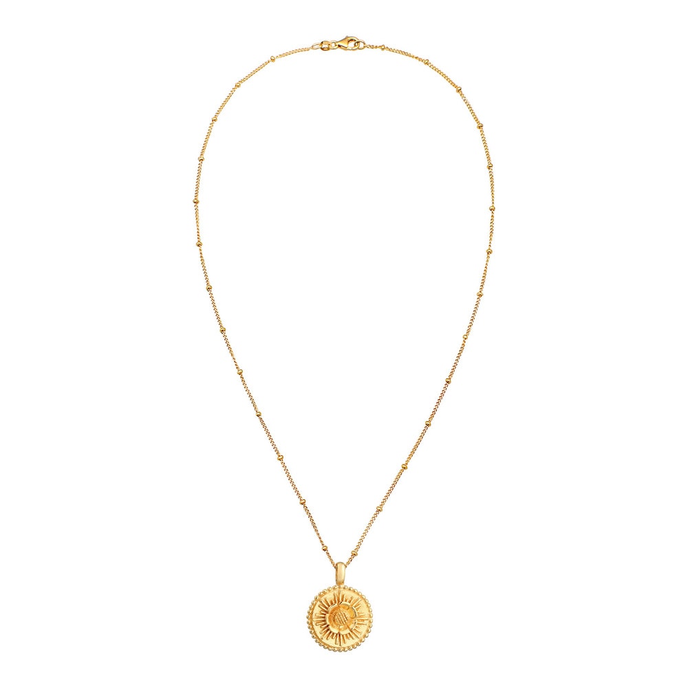Elli Elli Collier Pendentif femme fleur de lotus en argent 925 sterling plaqué or Bijoux