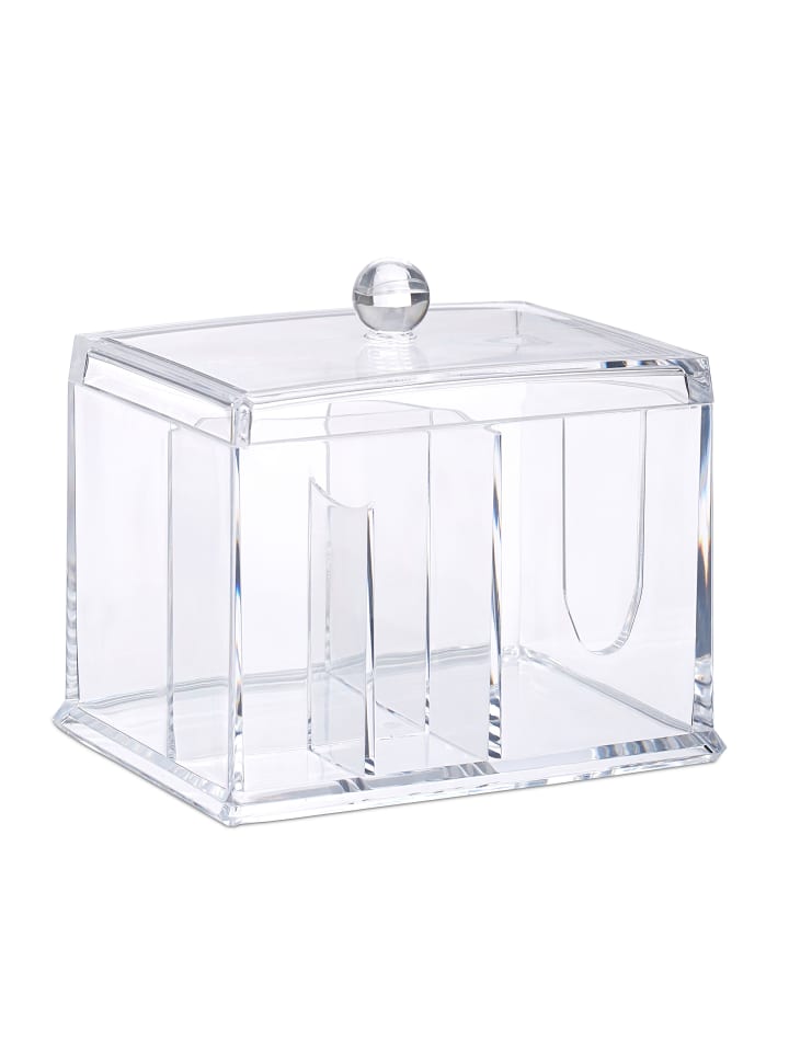 relaxdays Wattestäbchen Aufbewahrung in Transparent günstig kaufen onesize