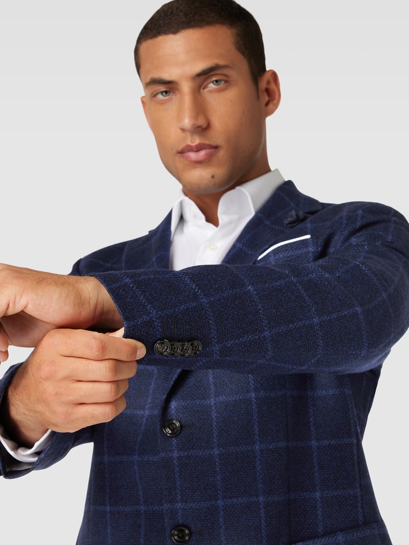 2-Knopf-Sakko mit Applikation Modell 'Four' in royalblau