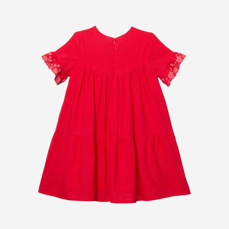 Robe fille volants brodés rose Catimini