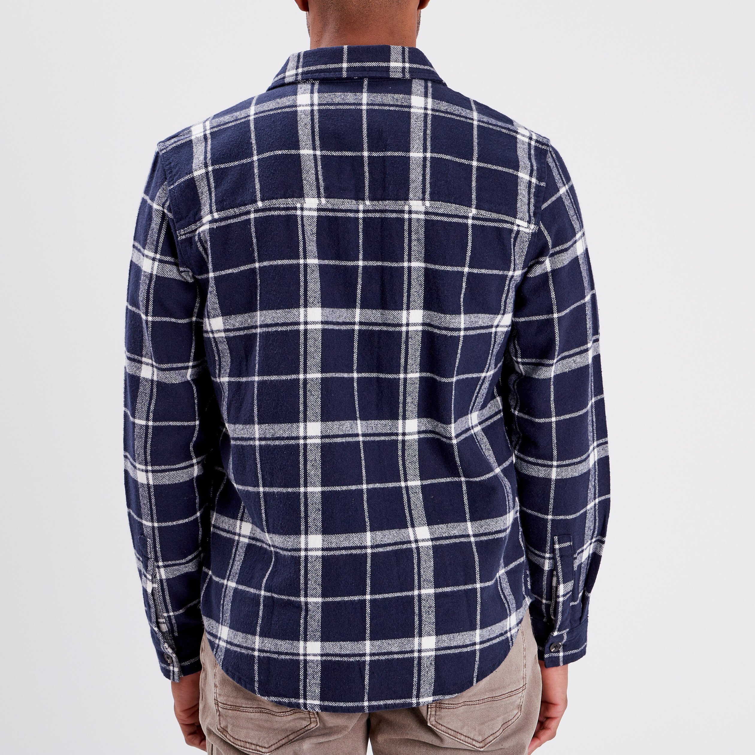 Surchemise coton manches longues Creeks bleu marine homme | La Halle