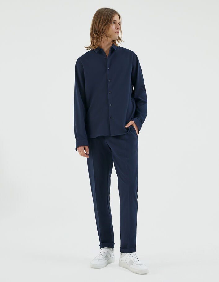 Jogpant marine en seersucker Homme