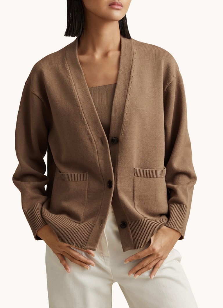Vestă Reiss Harper din tricot fin cu buzunare laterale