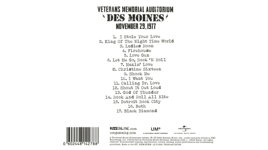 Kiss Off The Soundboard: Live Des Moines De (CD)