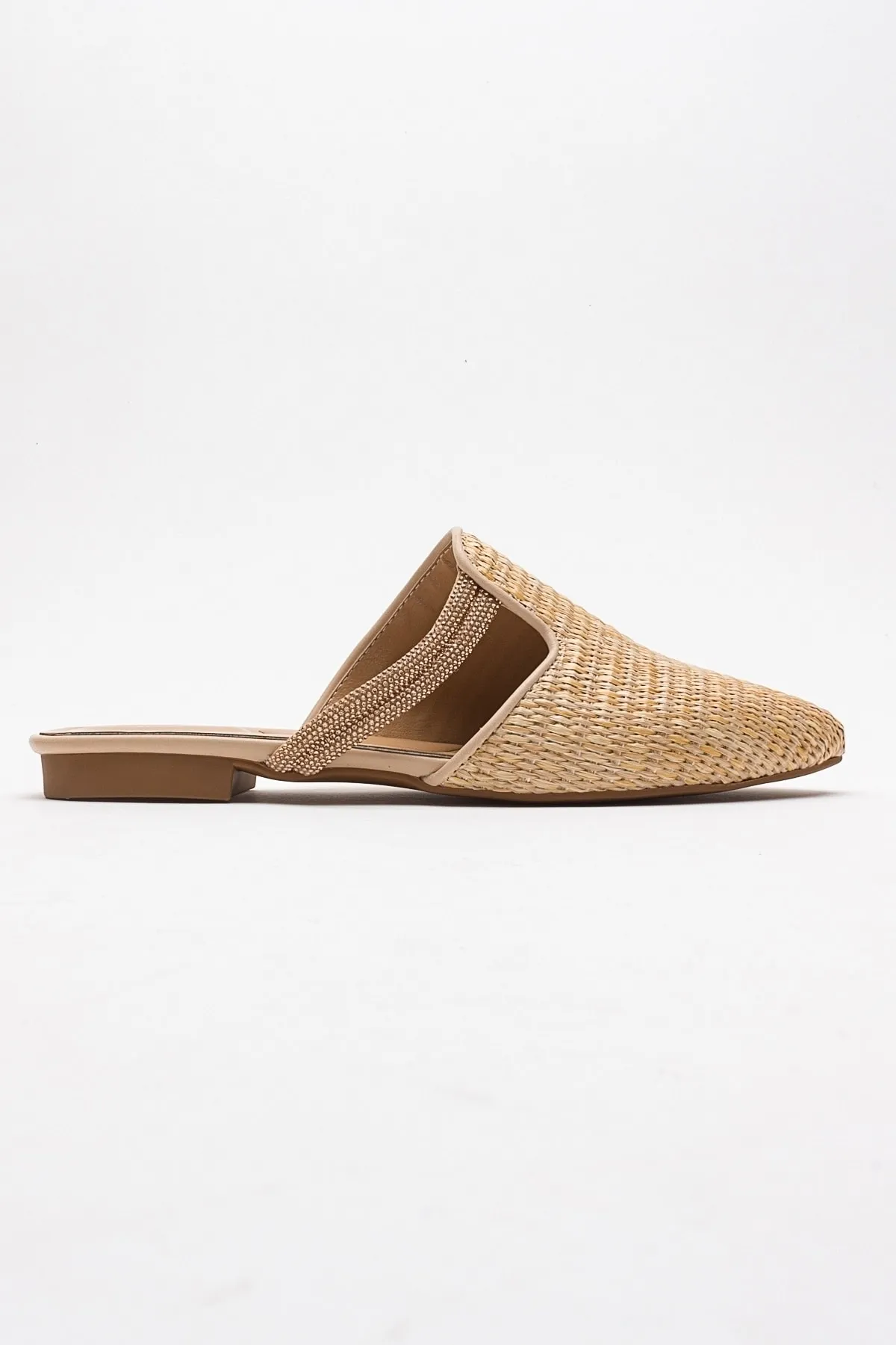 LuviShoes  PESA Damen-Hausschuhe aus cremefarbenem Strohstein