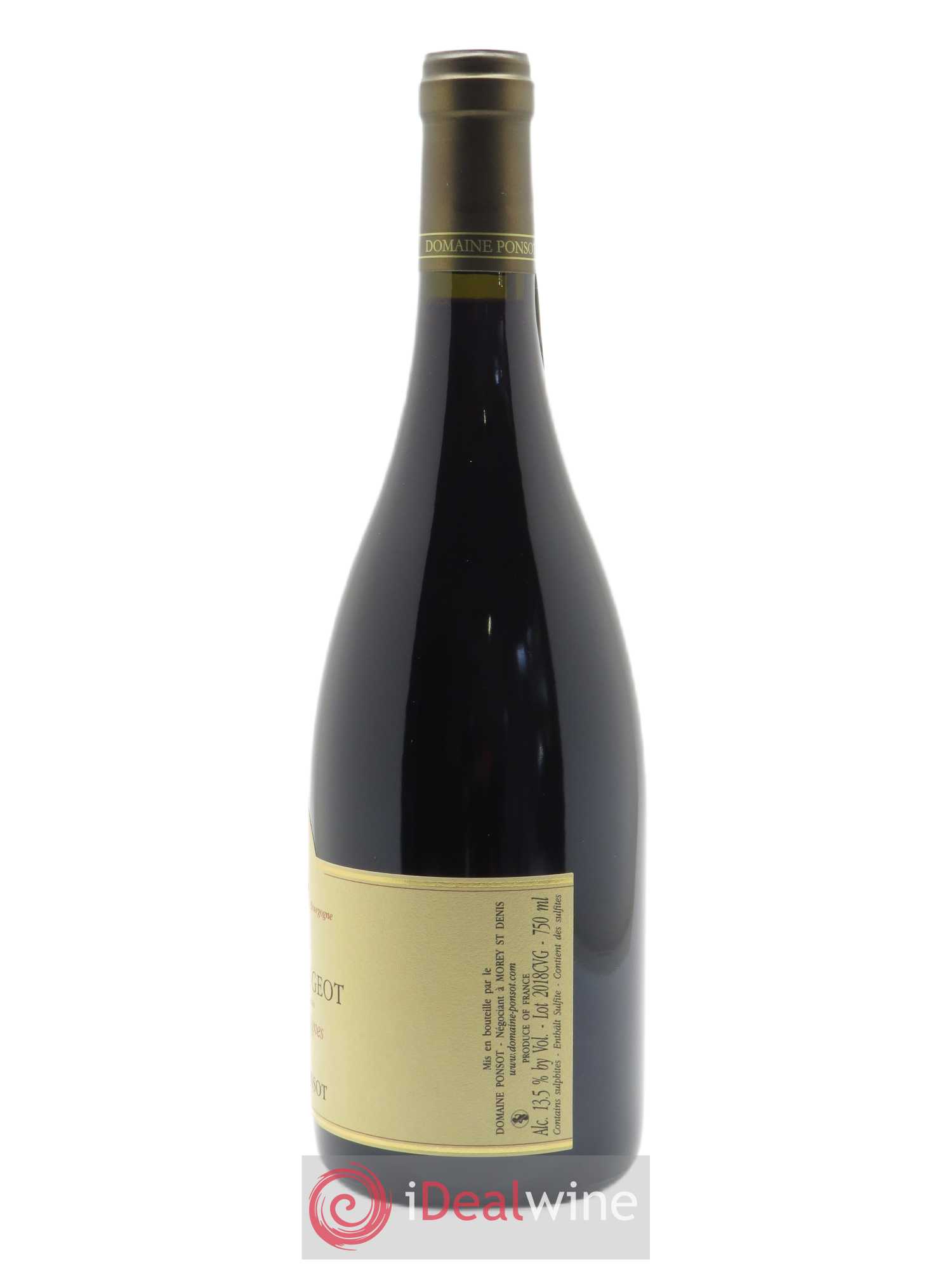 Clos de Vougeot Grand Cru Vieilles Vignes Ponsot (Domaine)  2018 - Lot de 1 Bouteille