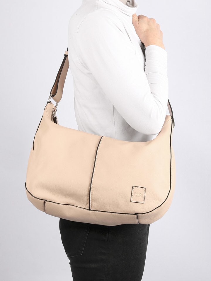FREDs BRUDER Leder-Schultertasche in Beige - (B)37 x (H)22 x (T)8 cm günstig kaufen onesize