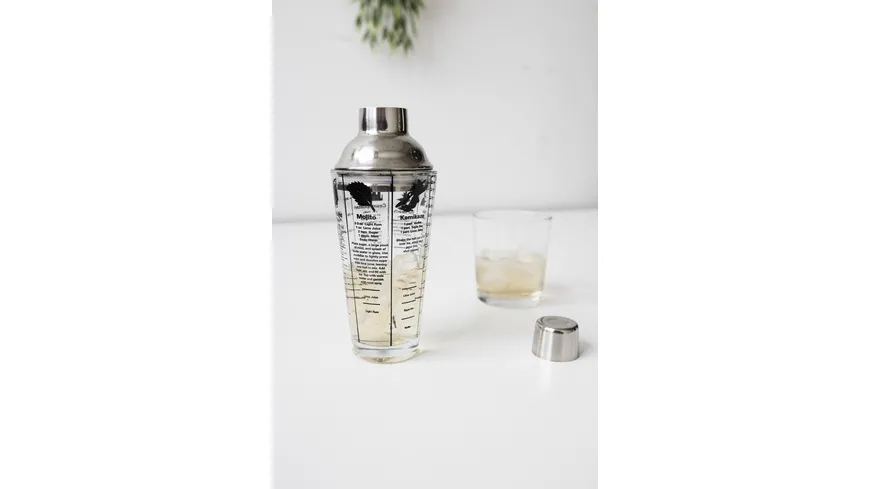 Kikkerland Cocktail Shaker Mix Master silber