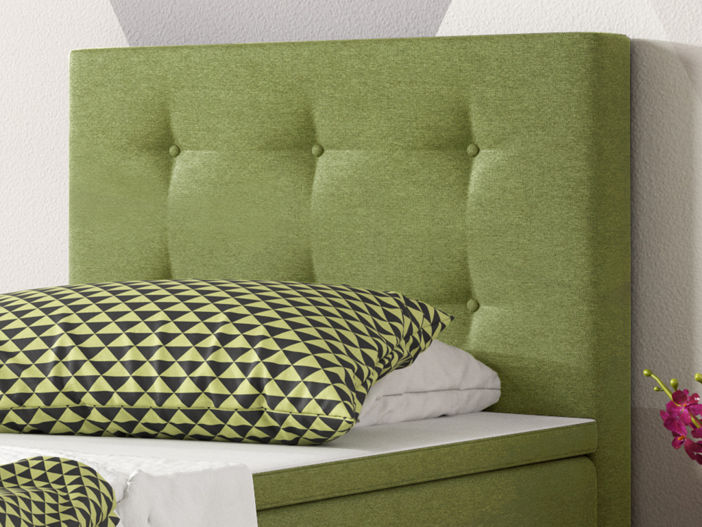 IHG Boxspringbett Köln 90x200 Webstoff Grün
