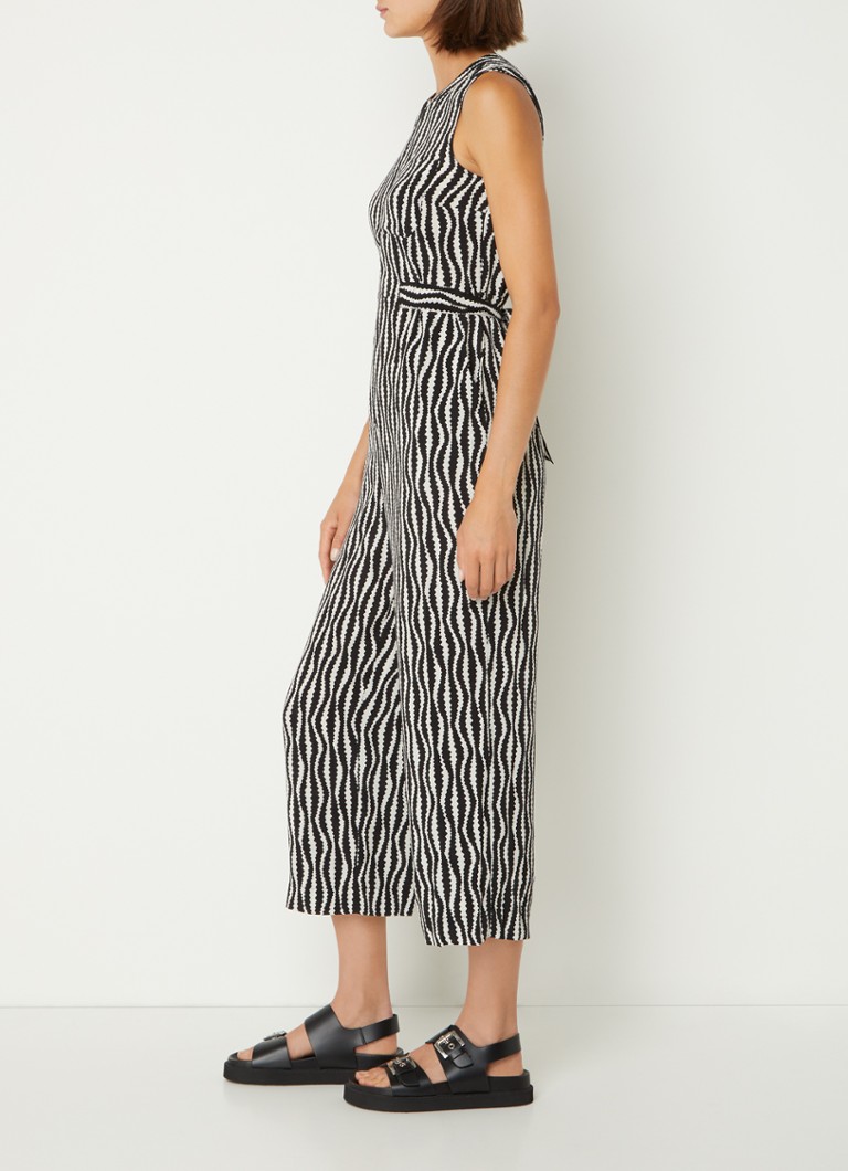Whistles  Josie mouwloze straight fit jumpsuit met print