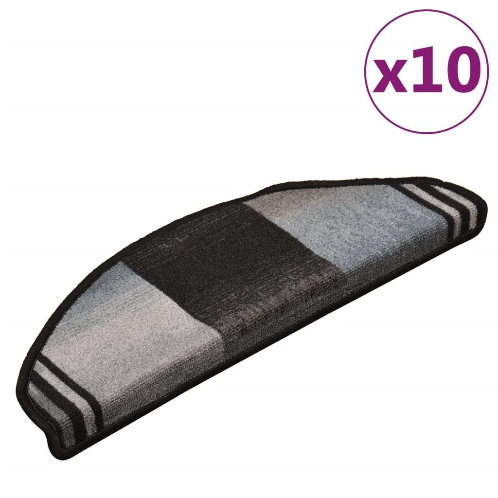 Stufenmatte Stufenmatten Selbstklebend 10 Stk 65x21x4 cm Schwarz Grau, vidaXL, Andere