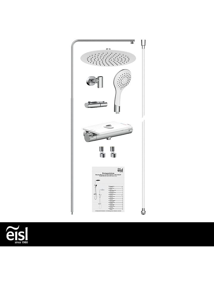 Schütte Überkopfbrauseset mit Thermostat-Armatur ''Grande Vita'' in Silber/ Weiß günstig kaufen onesize