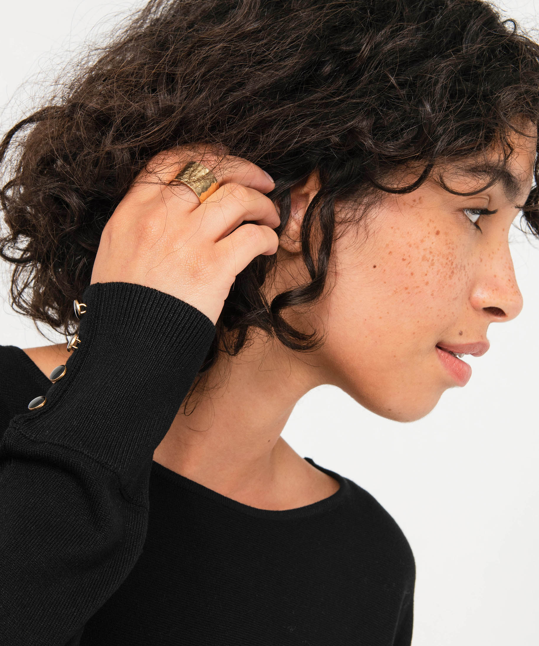 Pull fin à col rond et emmanchures chauve-souris femme noir | GEMO