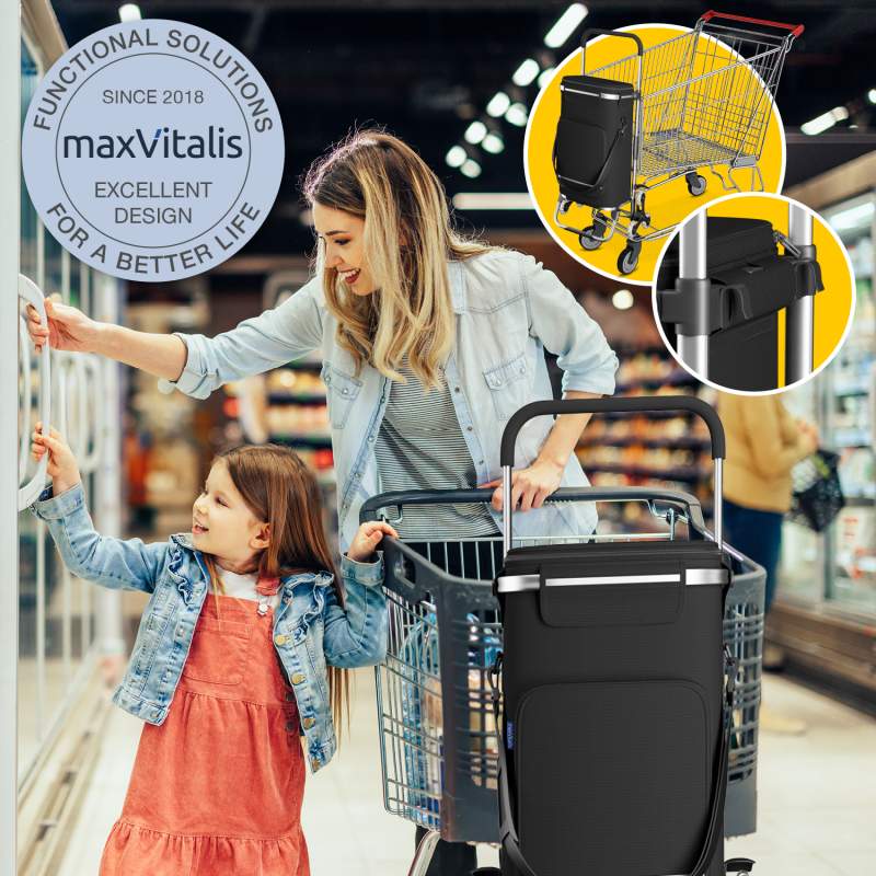 Aktivshop Treppensteiger Einkaufstrolley mit Kühlfach, abnehmbare Tasche 43 Liter